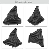 Shift Boot, Gear Shift Knob Boot, Manual Auto Shifter Gaiter Dust Cover Durable Leather Design Universal Fit Interior Upgrade Replacement for BMW E34 E36 Z3