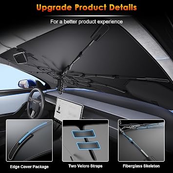 for Car Windshield Sunshade Umbrella 2018-2025 Mazda CX-5 Custom Fit Windshield Sun Protector Cover 6-Layer Heat-Resistant Fabric, Ultra-Strong Fiberglass Frame (for 2018-2025 Mazda CX-5)