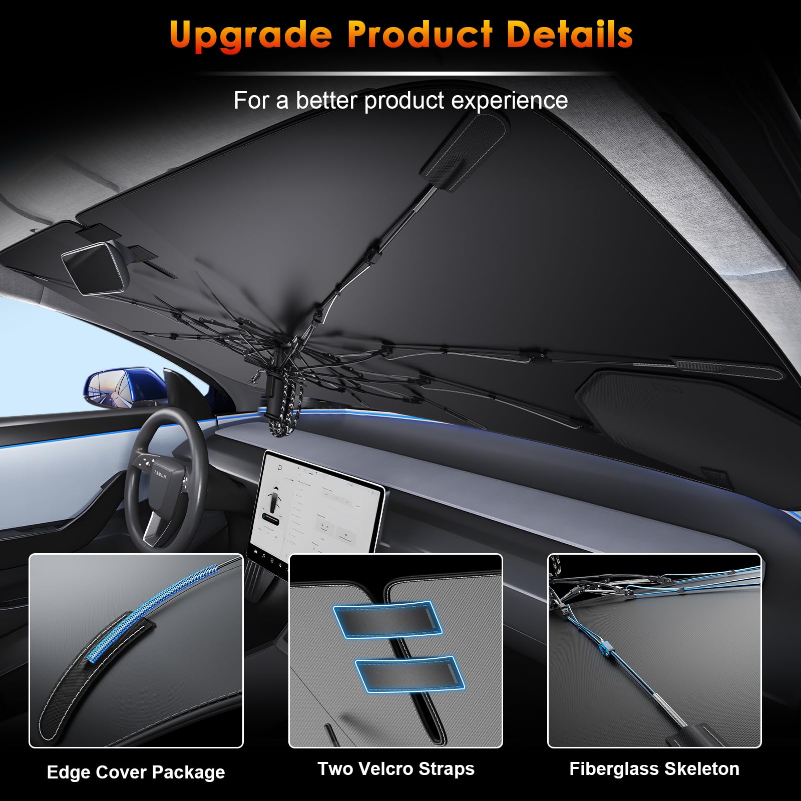 [2026 Actualización] BSTW Compatible con Nissan Qashqai (III) J12 2022-2026 Parasol para Parabrisas, Parasol Plegable Automático Diseño con Cordón, Protector Solar y Protección UV Qashqai Accesorios
