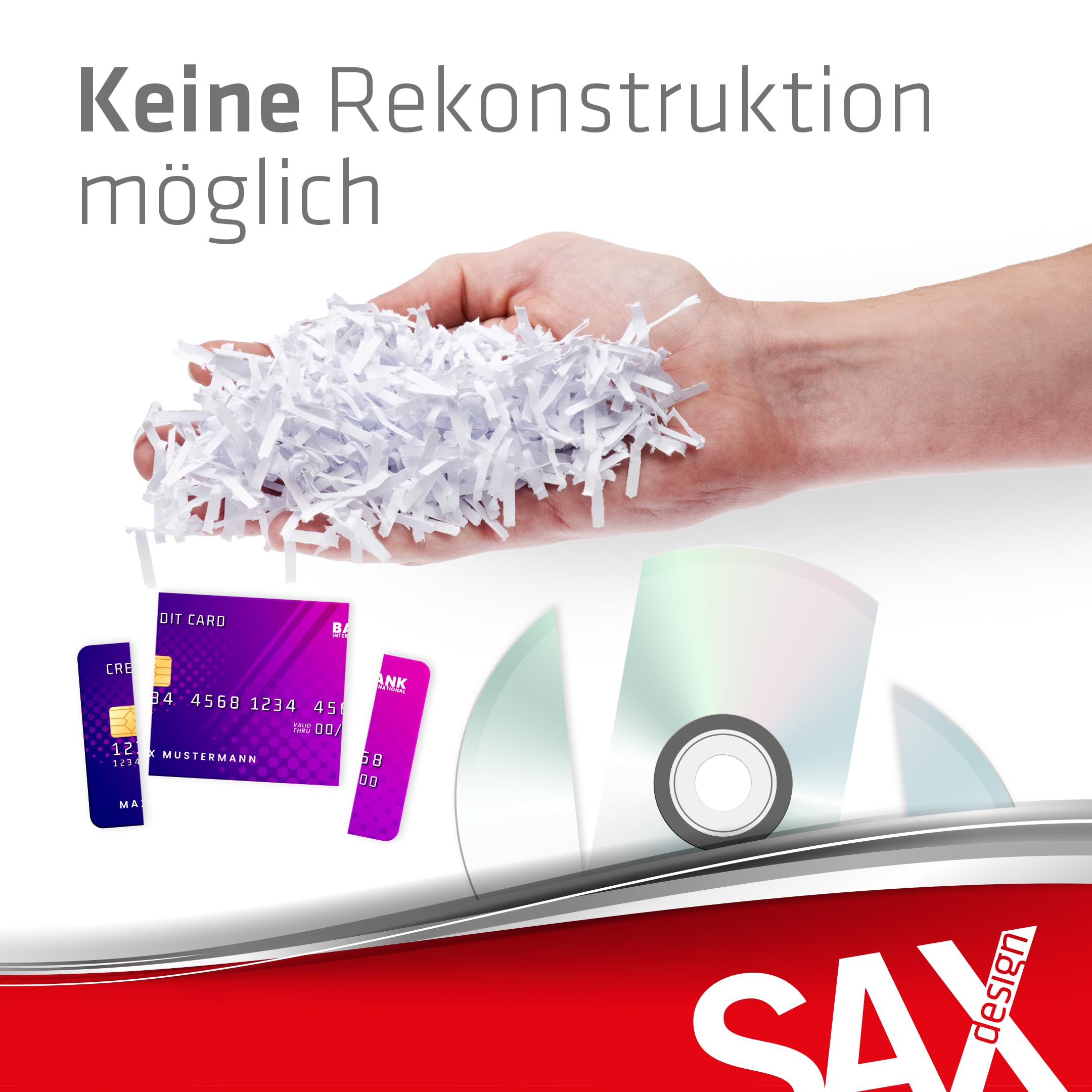 Sax Bruno Destructeur de Papier 3x18 mm 220 mm A4 3,5 L Silencieux 70 dB