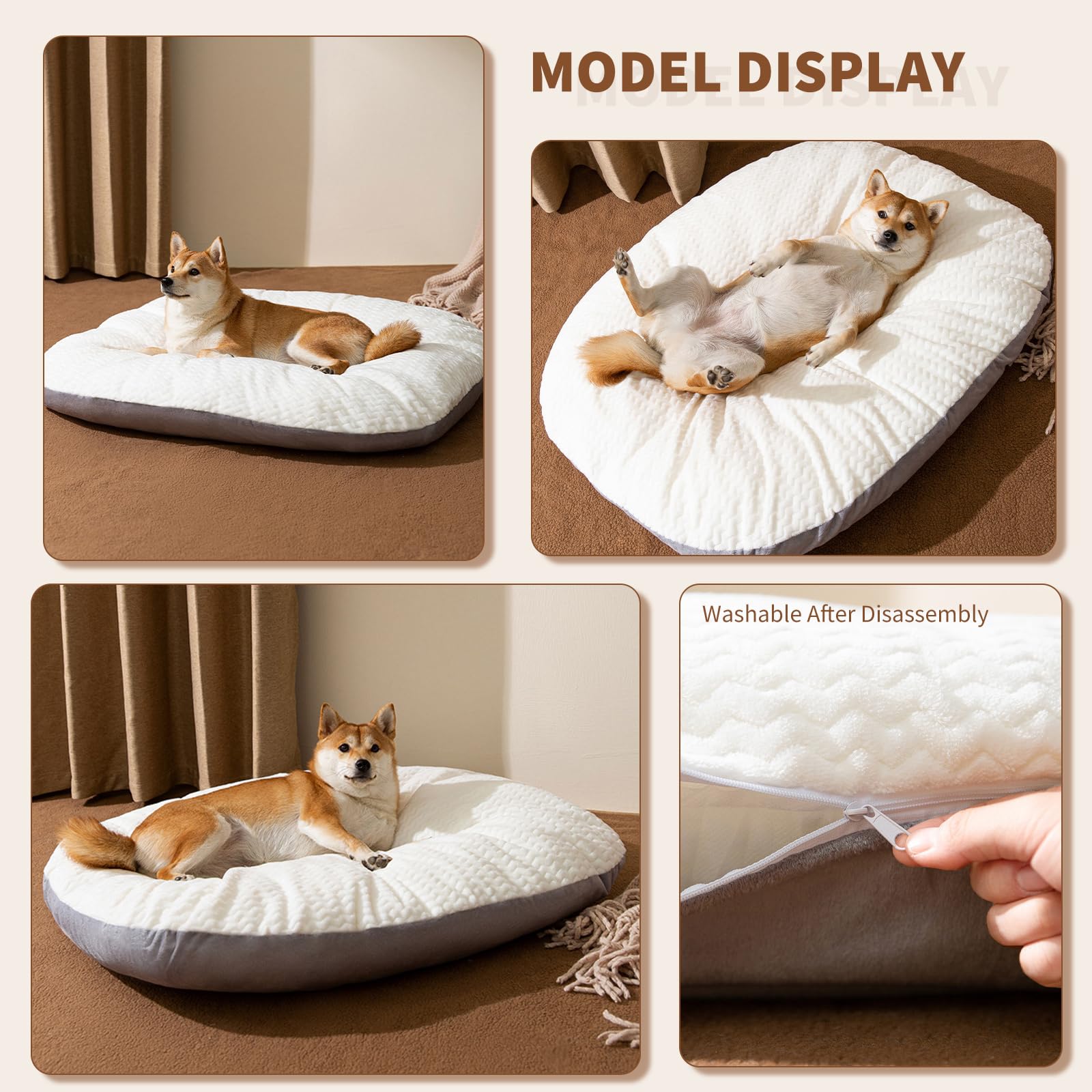 PETCUTE Letto per Cani Reversibile,Lavabile e Antiscivolo Lettino Morbido Divano per Cane,Super Morbido e Soffice,Cuccia Cane Interno,Materasso per Cani per Gabbia