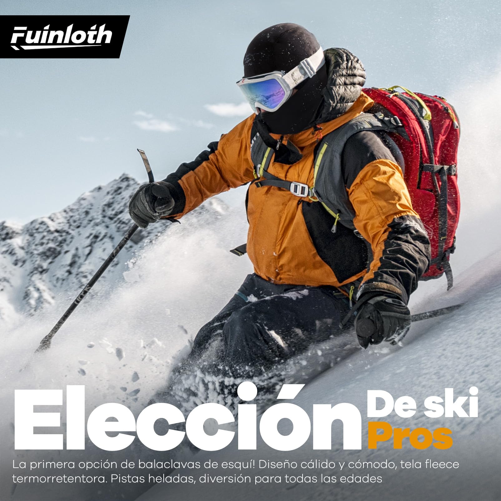 fuinloth Pasamontañas Moto, Invierno Balaclava Anti Viento Termico Sotocasco Esquí Hombre/Mujer