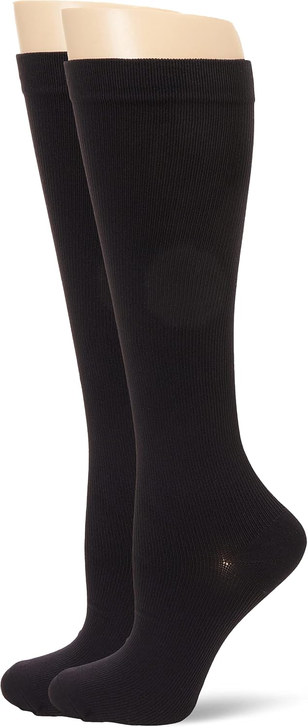 MediPeds Nylon Over The Calf Socks with Compression Fit 2 Pairs