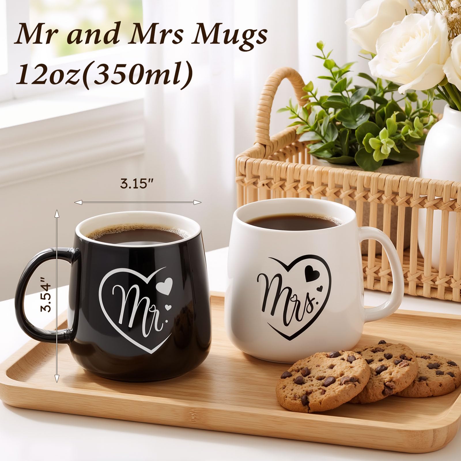 TUZELIYA Miglior regalo romantico di nozze per sposi – Regali di fidanzamento per sposi con grembiuli, tazze da caffè e asciugamani in 100% cotone, regalo di compleanno per lui e lei, Mr & Mrs