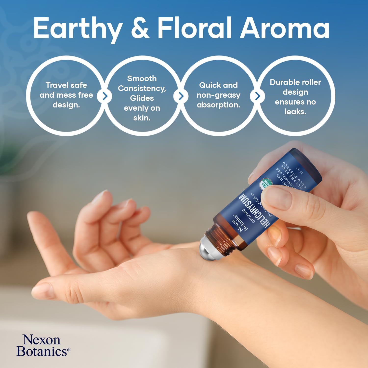 Organic Helichrysum Essential Oil Roll On 10 ml – Natural Aromatherapy Blend for Skin Care, Relaxation, Calm Mind, Stress Relief & Daily Wellness – Nexon Botanics - Image 6