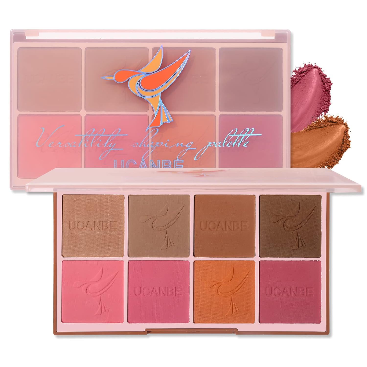 COSLUXE UCANBE 8 Color Blush Makeup Palette - Versatility Face Shaping, Pigmented Matte Smooth Natural Long Lasting Powder Bronzer Blushing Palette-image-36