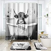 Vista 12 de ArtSocket Juego de baño de unicornio arcoíris con cortina de ducha y alfombras, accesorios lindos Cloud Fun Girl Juego de cortina de ducha