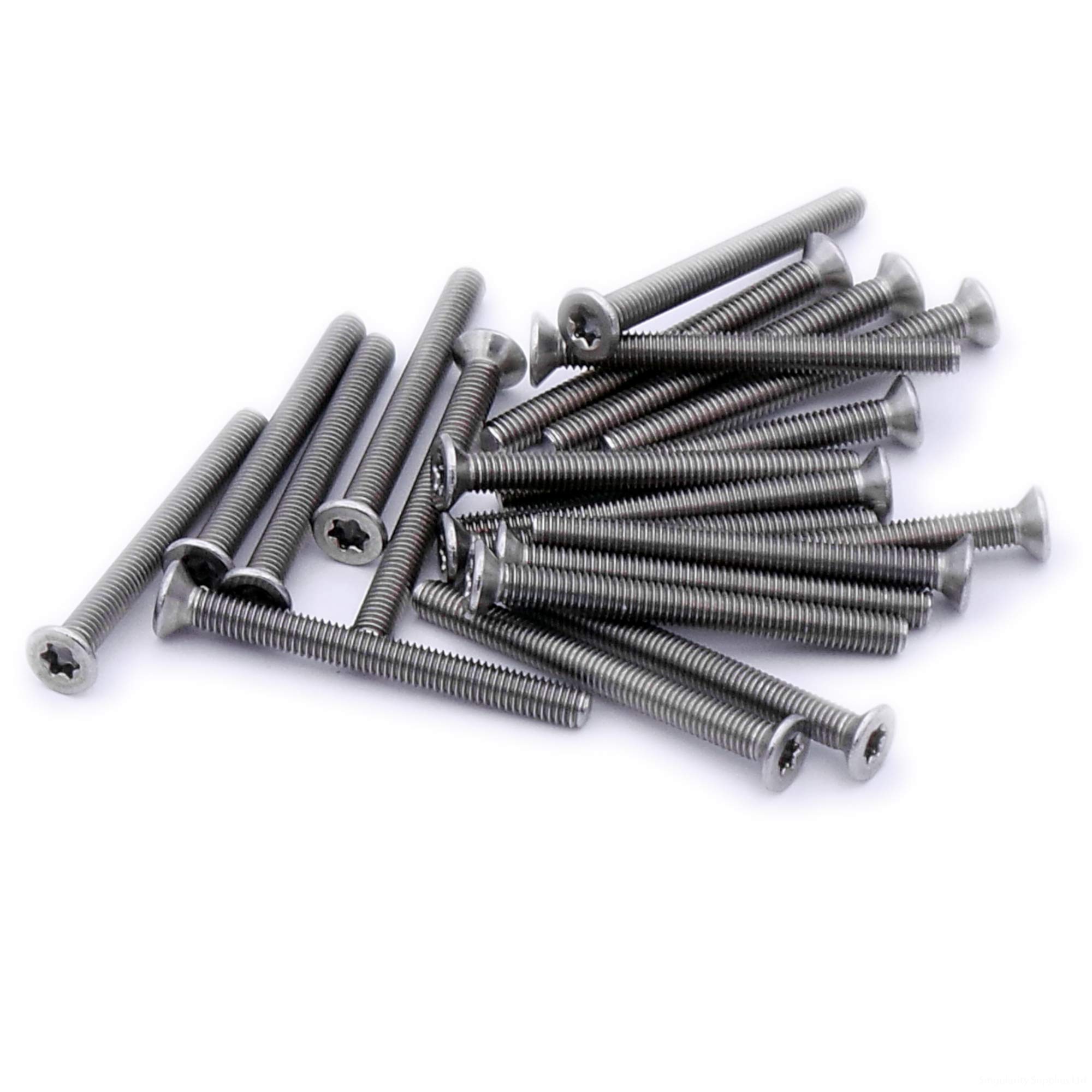Singularity Supplies Silver M2.5 (2.5Mm X 25Mm) Tx Socket Countersunk Machine Screw (Bolt) - Stainless Steel (A2) (Pack Of 20)