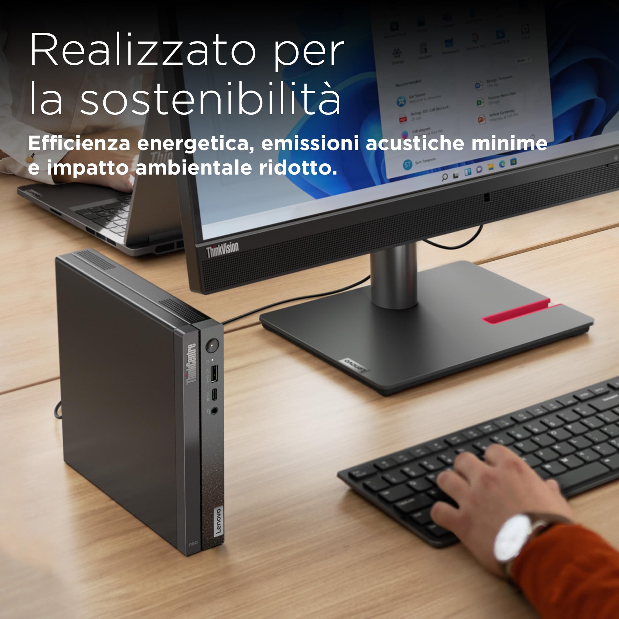 Lenovo - Mini PC Desktop ThinkCentre Neo 50q Gen 4, Pc Fisso Ufficio con Windows 11 Pro, Intel Core i5-13420H - Computer Compatto con RAM 8GB DDR4, 512GB SSD NVMe, Wi-Fi 6, Bluetooth 5.1, USB-C e HDMI