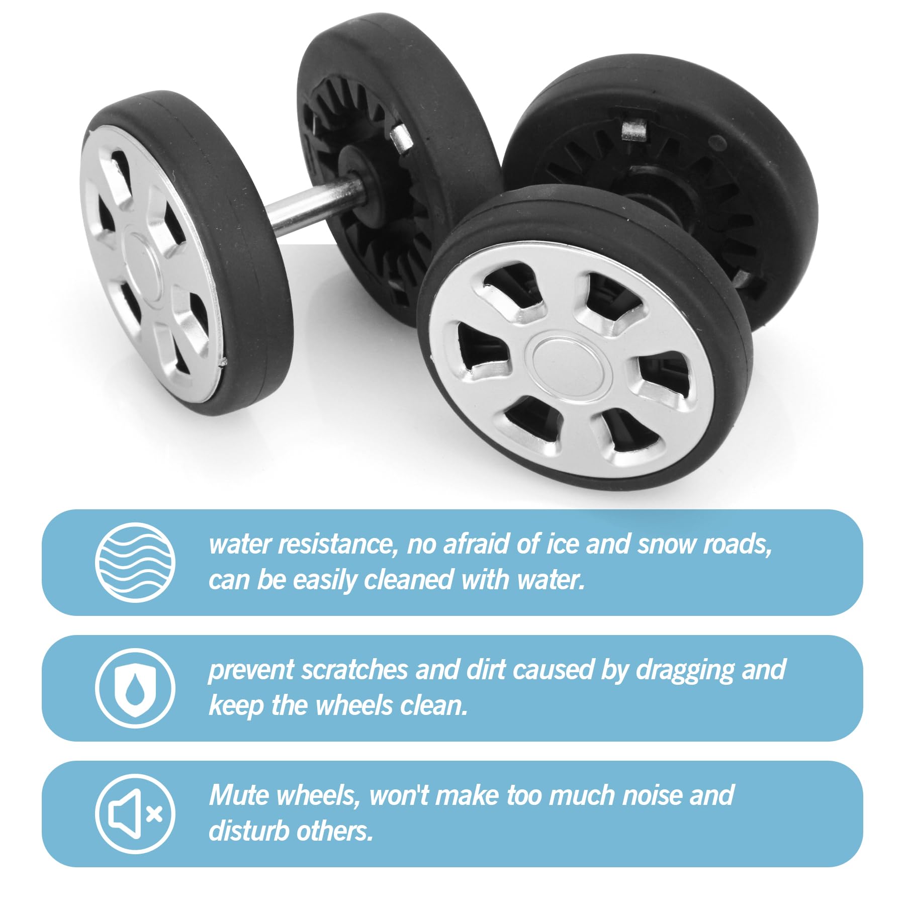 Ruote Di Ricambio Per Valigie Volein - 2 Pezzi Universali, Gomma Resistente, Diametro 55 Mm - Foto 9