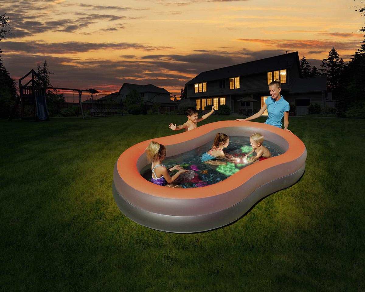 Bestway 54136 - Piscina Gonfiabile Con Pavimento Fluorescente