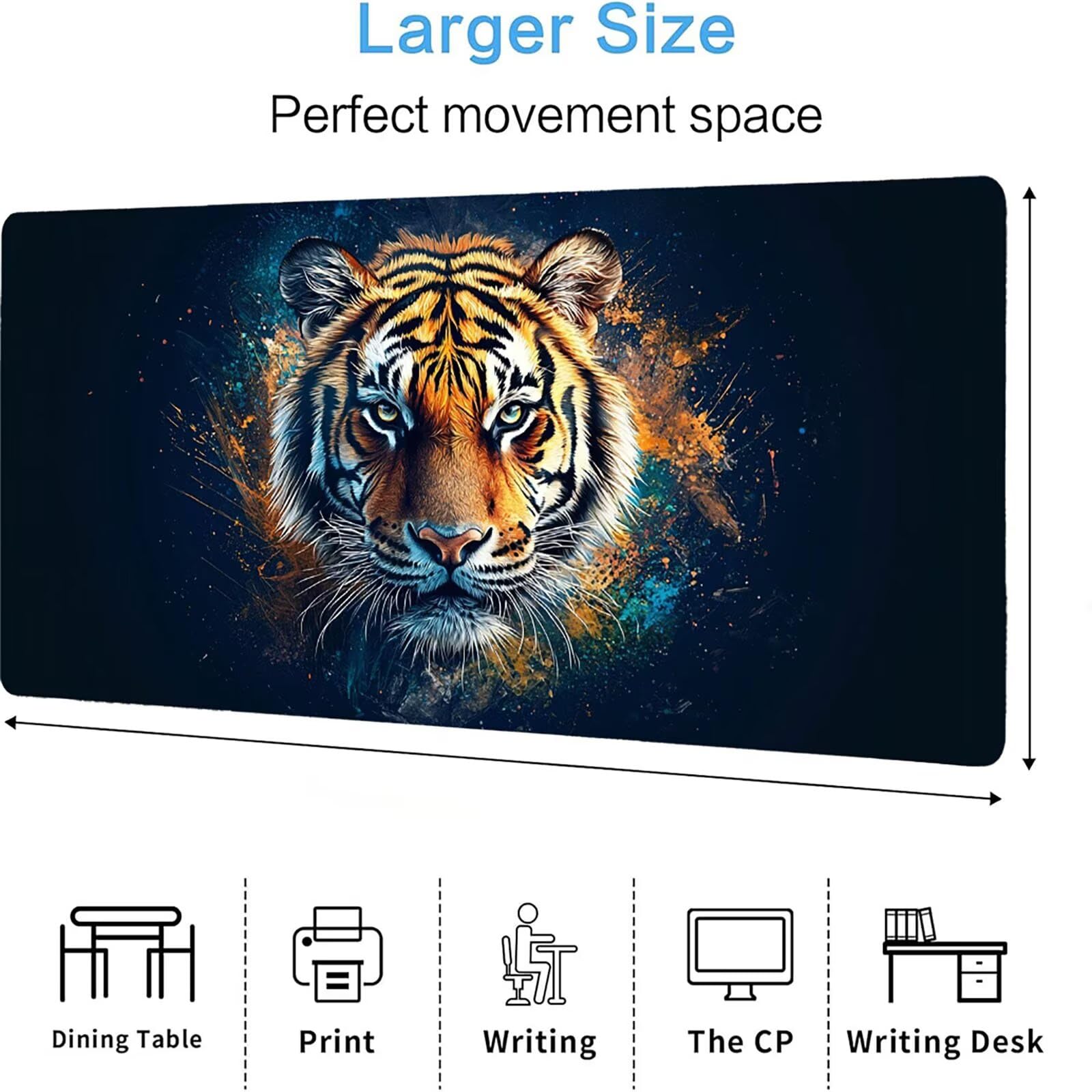 Podkładka pod mysz zwierzęcą matowa, podkładka pod mysz do gier XXL 1200 x 600 x 5 mm, podkładka na biurko dla graczy, bardzo duża bezszwowa mata na stół dla graczy, antypoślizgowa podstawa,