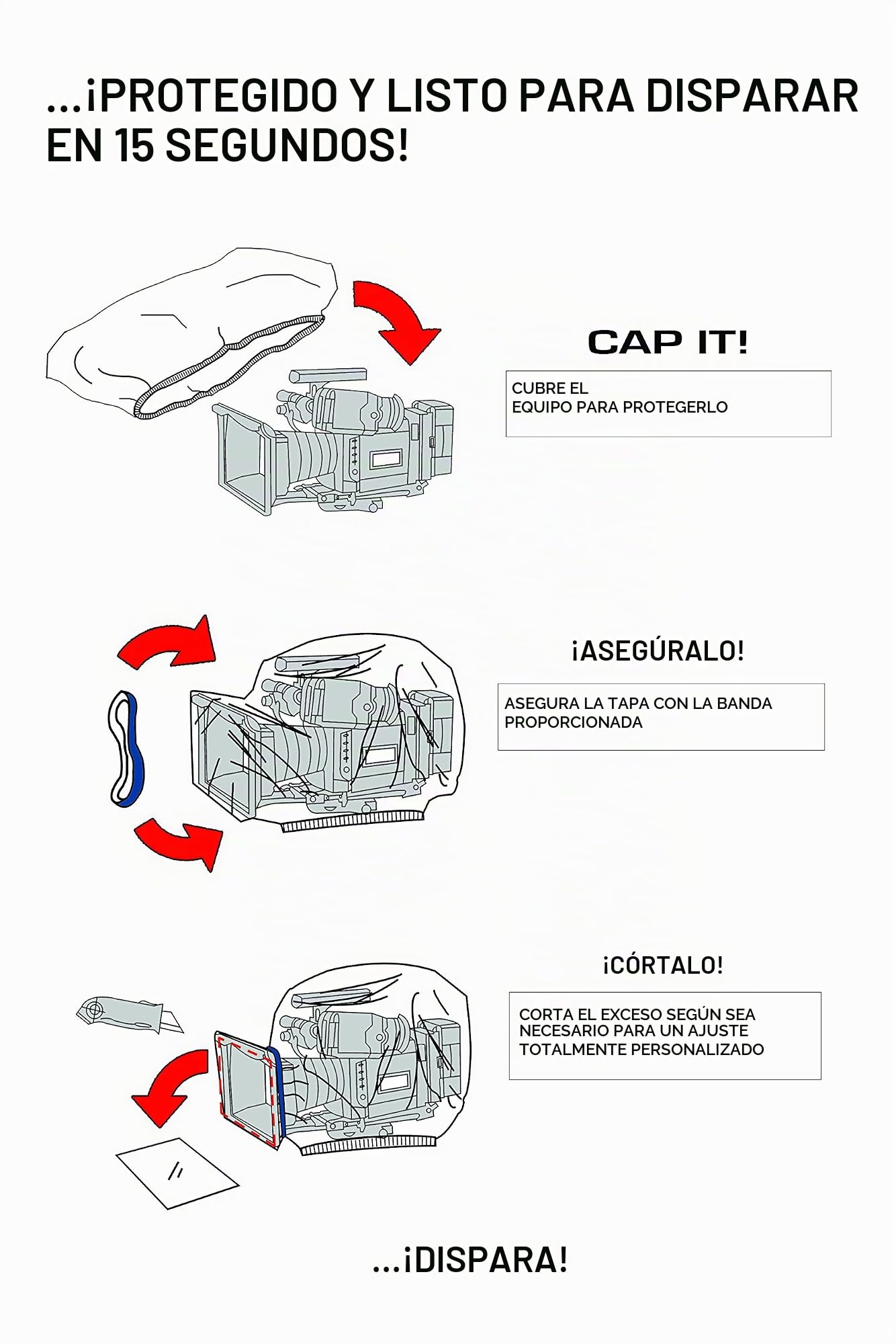 Pack de 3 Fundas para cámara y electrónica de protección ARRI, Rod, Sony, PANASONIC, PANAVISION, STEADICAM, GIMBLE RIGS