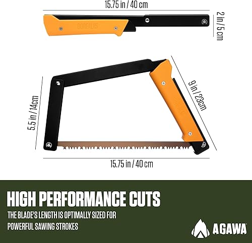 Vista 3 de AGAWA BOREAL - Sierra plegable de 15 a 15 pulgadas con hoja de sierra multiusos, equipo de campamento para senderismo, pesca, caza, bushcraft y kit