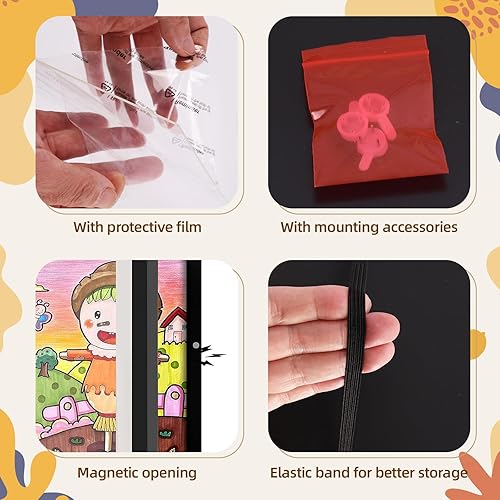 Miniatura 4 de ABSWHLM Marcos de arte para niños, apertura frontal, obras de arte infantiles de 8.3 x 12 pulgadas sin paspartú o fotos de 6 x 9.5 pulgadas con