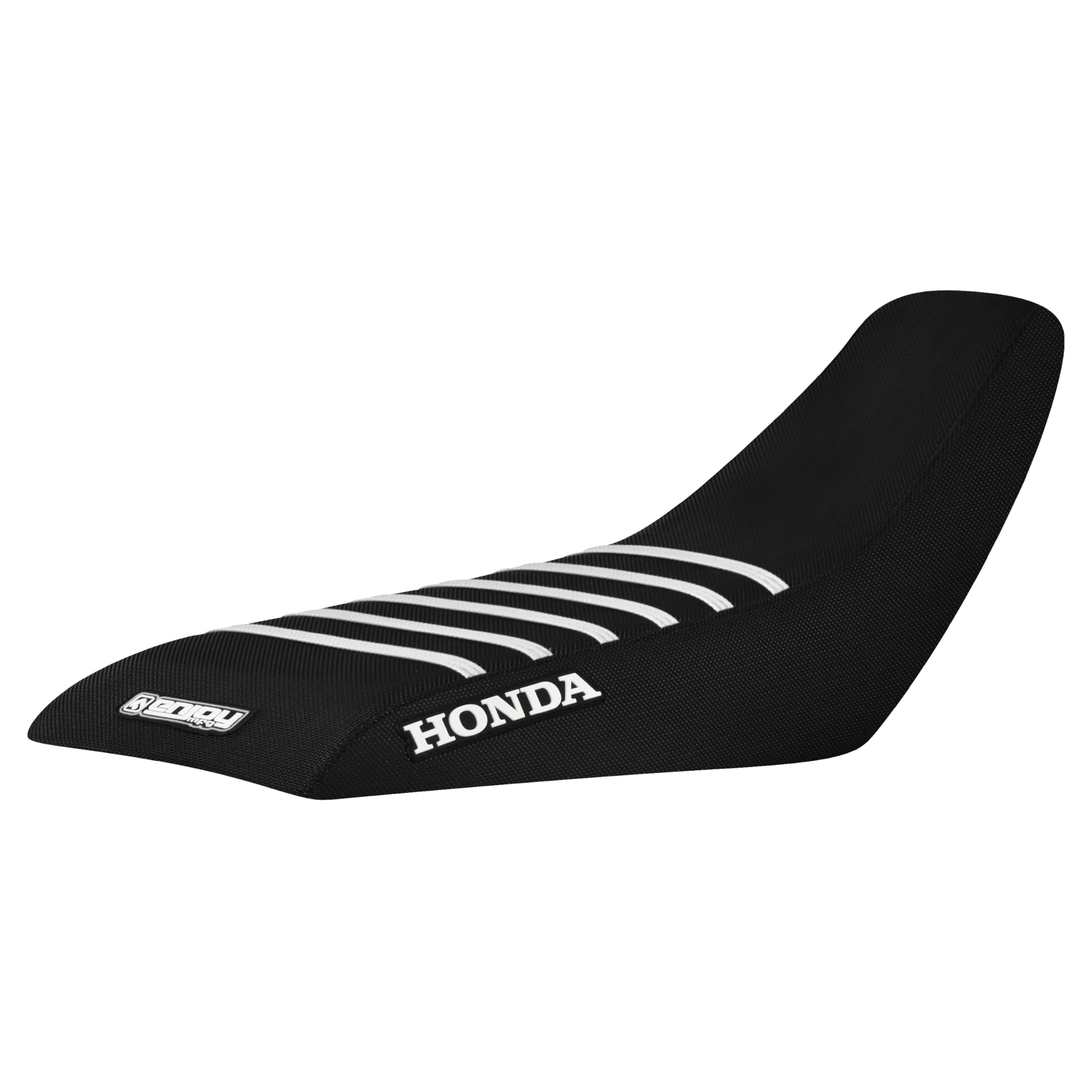Enjoy Mfg Seat Cover - Compatible Fit for 1999-2007 Honda TRX 400EX TRX 400 EX #203 (All Black/White Ribs)