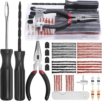 53PCS Tubeless Tyre Repair Kit, Puncture Repair Kit-Strorage Box
