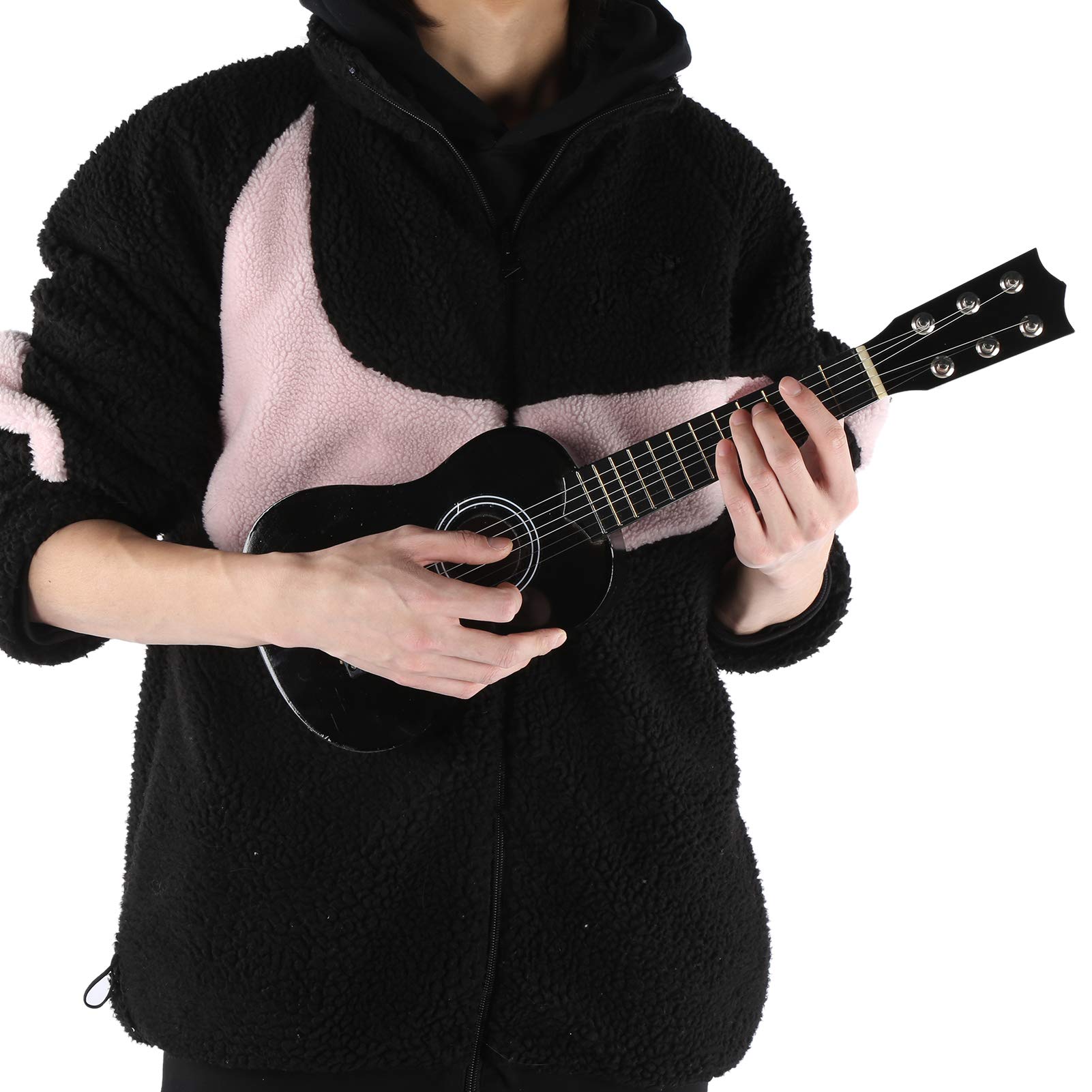 Zabawka akustyczna dla dzieci Drewniana kolorowa gitara Instrumenty muzyczne Mini gitara na prezent urodzinowy dla dzieci Lite drewno Czarny 21 cali