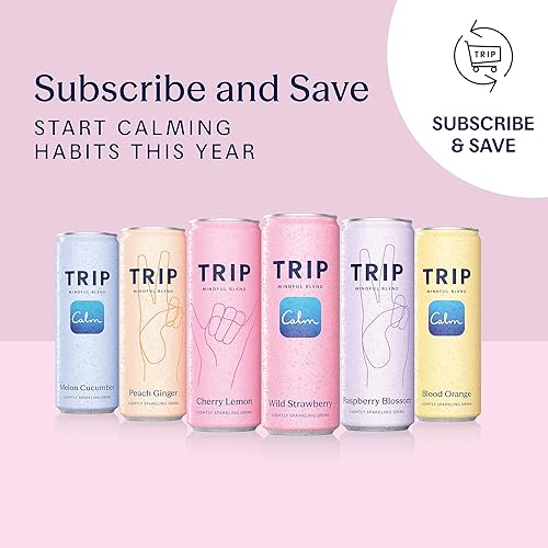 Miniatura 4 de Trip Mindful Blend, seltzer de adaptógeno ligeramente brillante, sin alcohol con citrato de magnesio de 120 mg con Ashwagandha, melena de león y L
