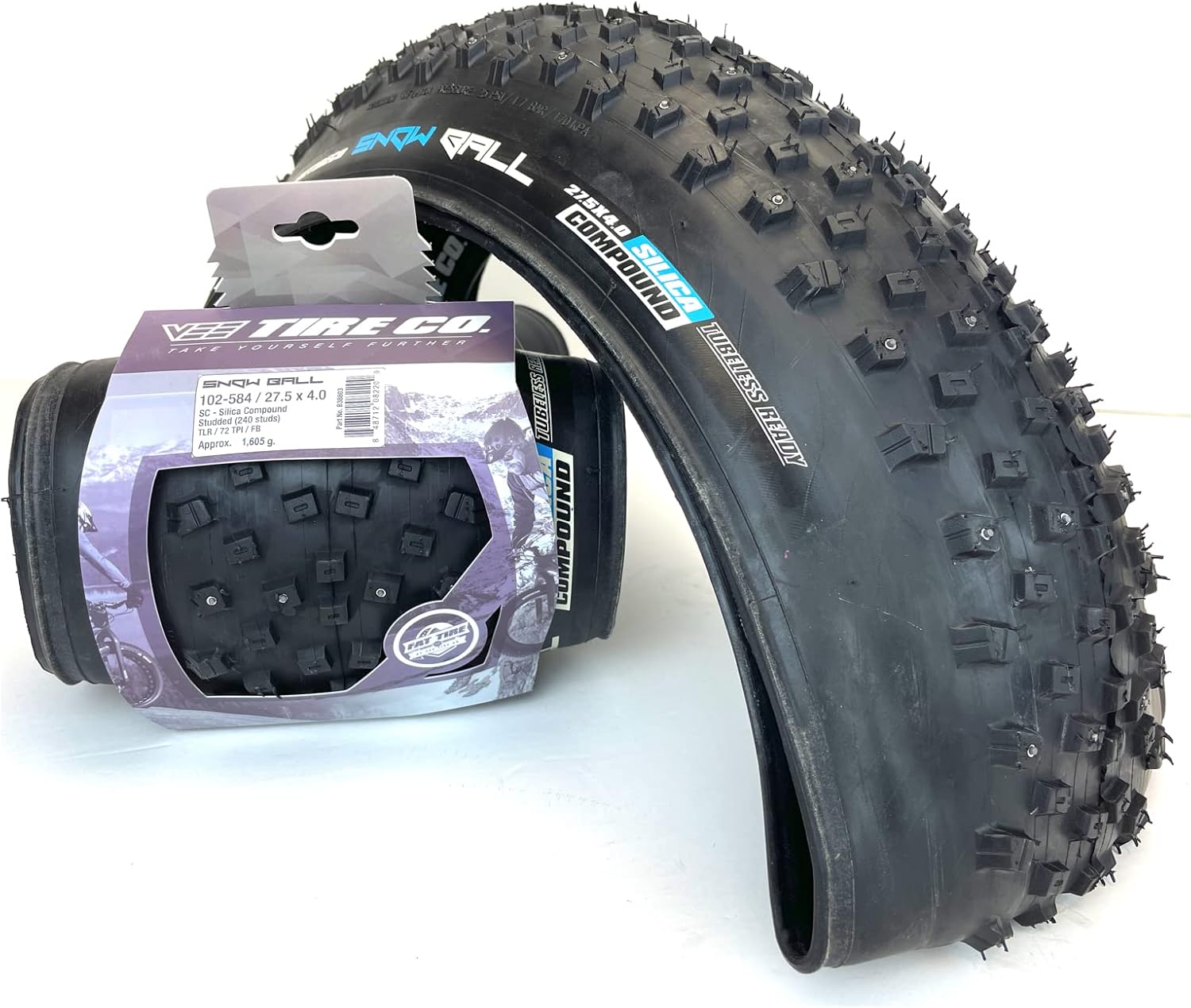 2 Vee Tire 27.5x4.0 Snow Ball Studded Bike Tires with