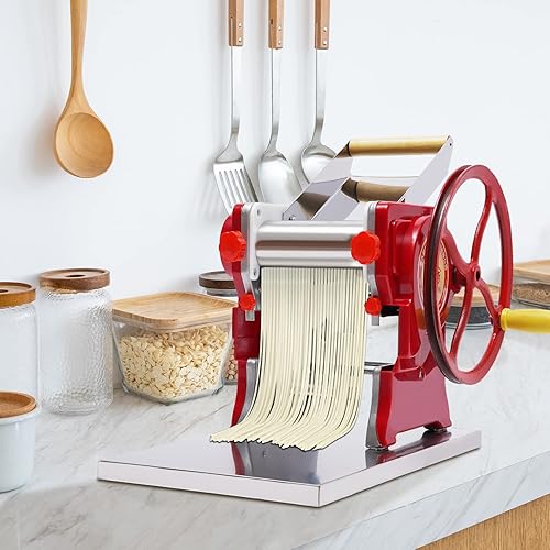 Miniatura 2 de Máquina comercial de rodillos de pasta, manual para hacer fideos para pasta a mano, máquina para hacer bolas de masa para espaguetis, fettuccini,