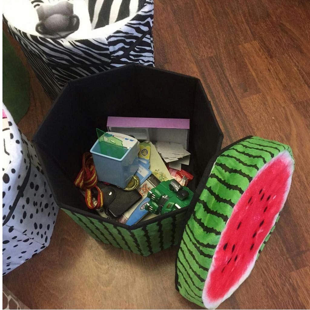 FunBlast Multi-Functional Folding Storage Ottoman Box Organizer Cum Stool with Seat Cushion, Storage Boxes for Toys for Kids, Storage Boxes for Clothes and Other Items for Home (Multicolor)