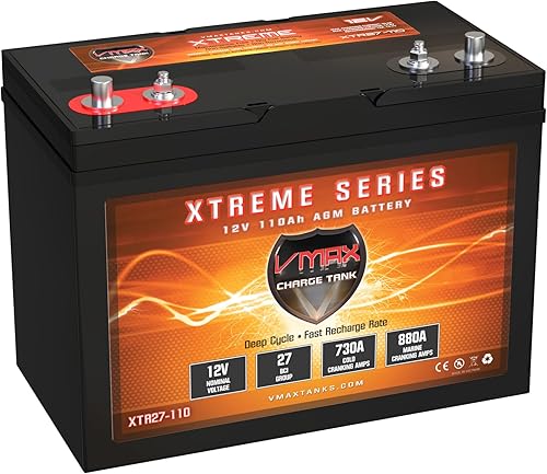 VMAX XTR27-110 Batería sellada sin mantenimiento AGM Deep Cycle Group 27 12V 110Ah