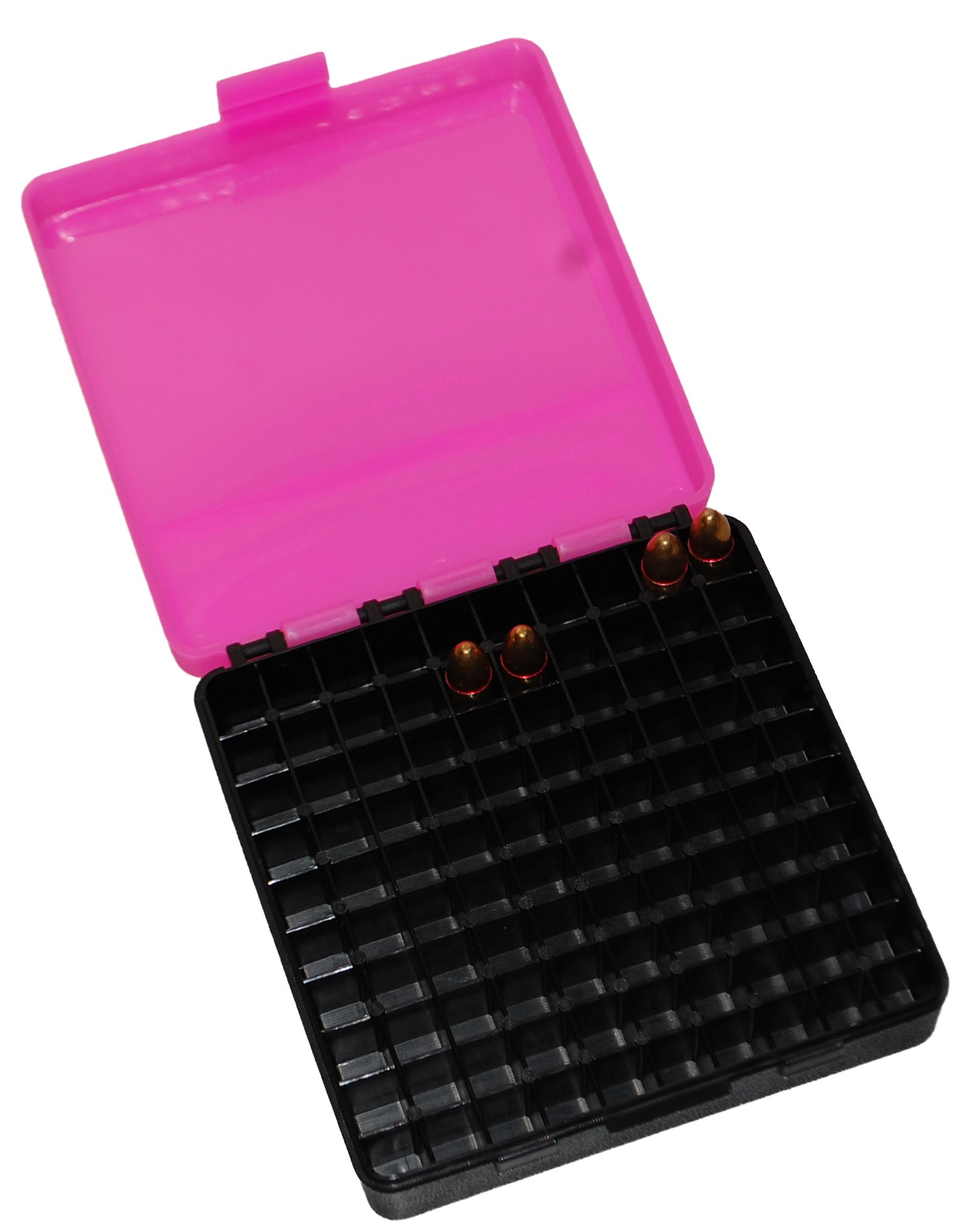 Odeon Case Patronenbox 9 mm Luger /.380 Auto für 100 Patronen Patronen Box Ammo Box für Wiederlader (Pink) von X-Targets