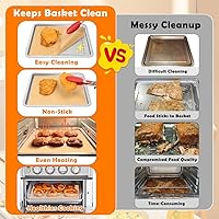 Vista 5 de YQL 150 forros desechables para freidora de aire de 9 x 11 pulgadas, papel pergamino rectangular sin blanquear para freidora de aire Cuisinart