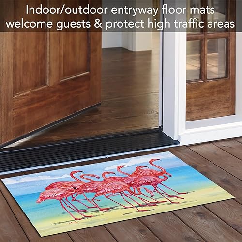 Miniatura 5 de Counterart Flamingo Horizons IndoorOutdoor Entryway Floor Mat Manufactured in The USA Low Profile, Protective Non-Skid Rubber Backing, Easy to Clean