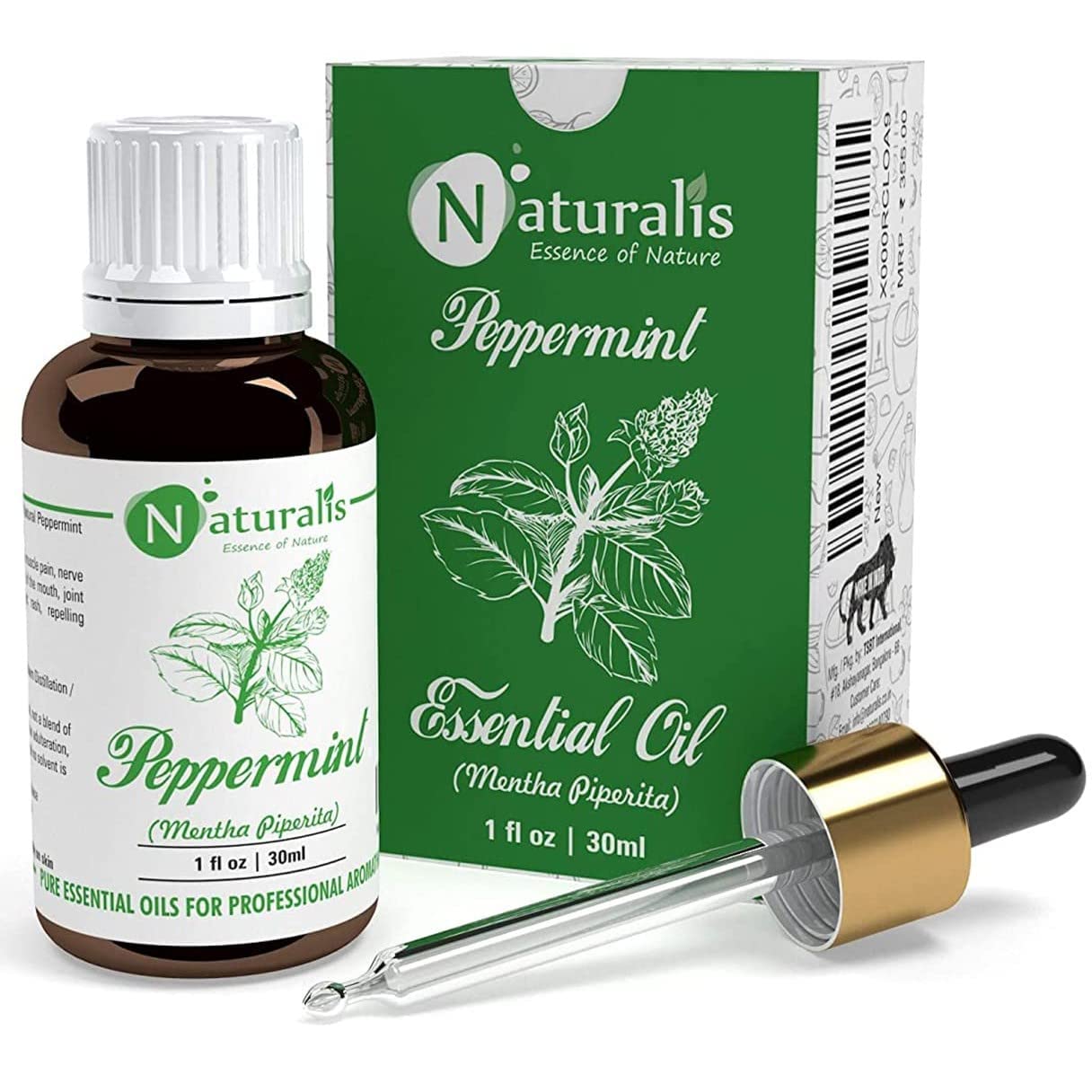 Naturalis Peppermint Essential Oil - Pure Therapeutic Grade Peppermint Oil For Hair, Skin Care, Steaming, Diffuser & Aroma...