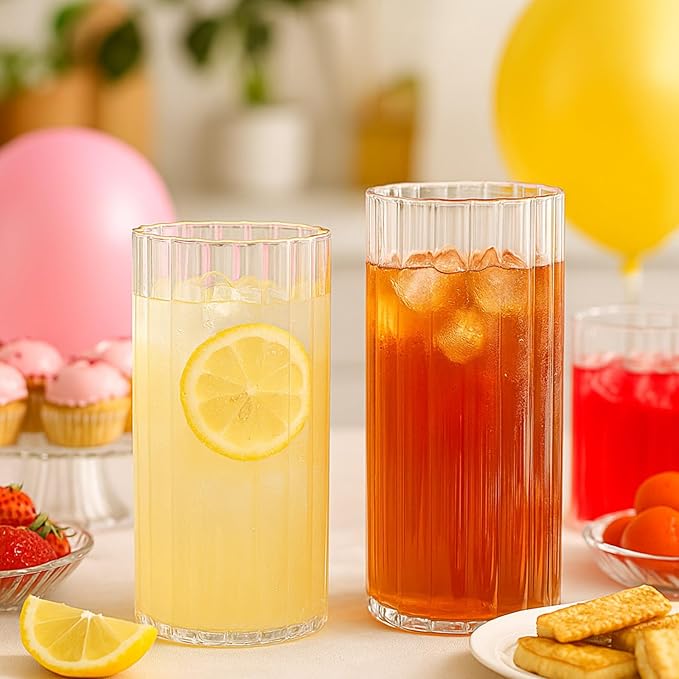 Set de 12 Vasos Ribeteados LemonRoad 12 oz y 15 oz miniatura 2