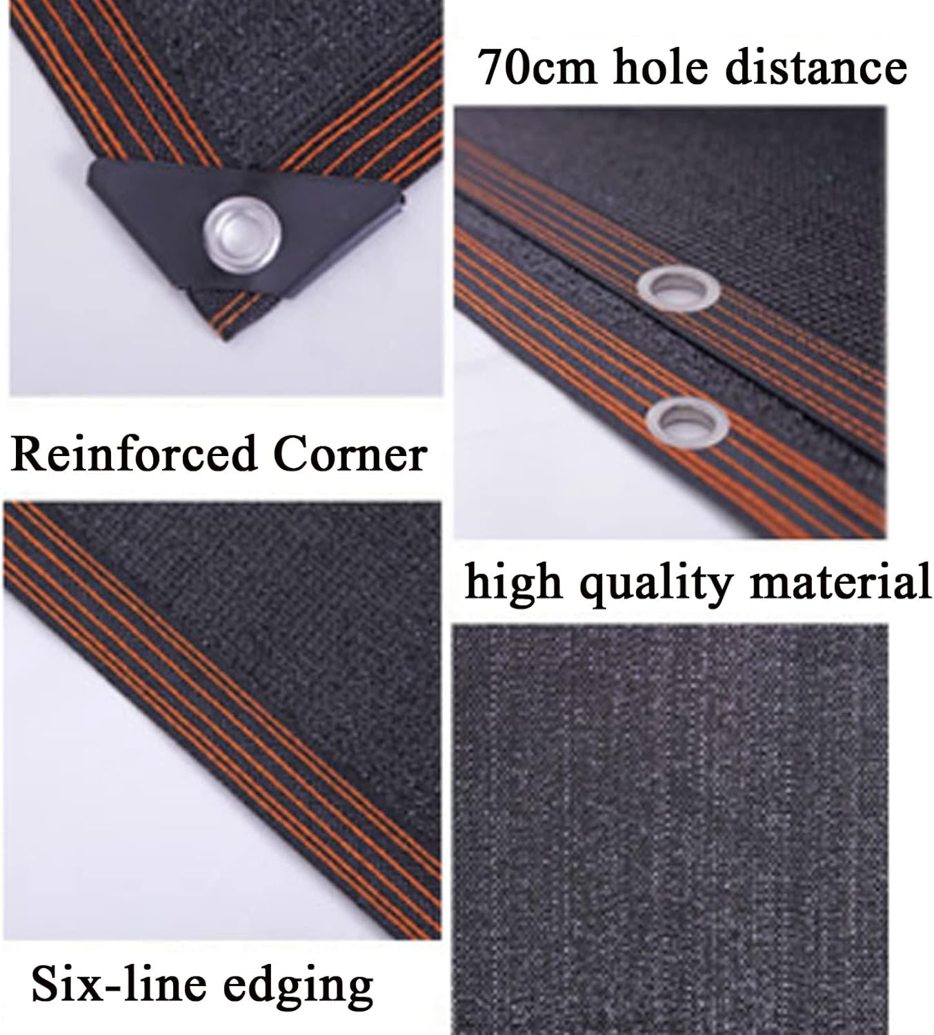 Sunblock Shade Shade Netting,Black Balcony Greenhouse Netting,UV Protection Heat Shield Net Shade Cloth,for Patios,Pergola Canopy,Deck,Porch,Backyard,Home Outdoor (2x8m/6.6x26.2ft)