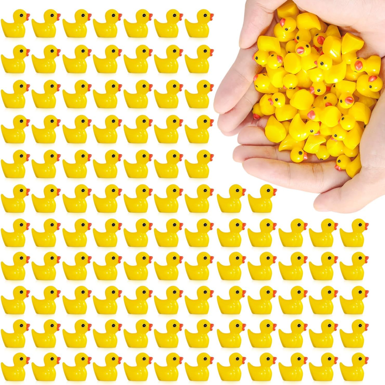 240 Pack Mini Ducks Tiny Resin Duck Bulk, Decor Duck Figures for Miniature Dollhouse Decor Garden Aquarium Potted Ornament, DIY Charm Crafts Hide and Seek Prank Party Favor Toys Gag Gifts