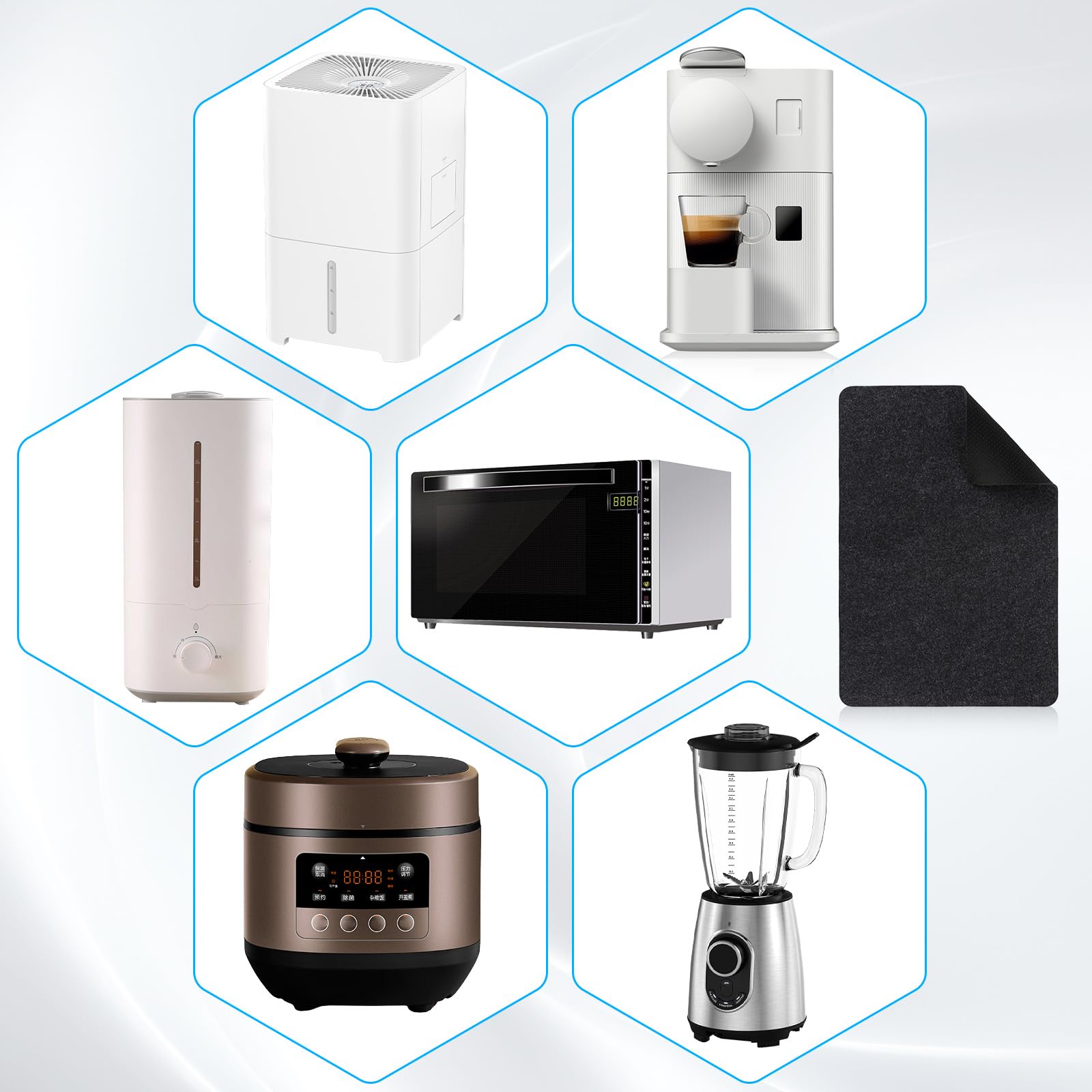 Hitzebeständige Matte für Luftfritteuse 44*30cm Hitzeschutzmatte Für Küchenarbeitsplatten Hitzebeständiges Pad Kaffeemaschinenmatte Hitzebeständige Matte Für HeißLuftfritteuse Kaffeemaschine Toaster