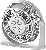 Vista 9 de Comfort Zone 11-Inch High-Velocity Tabletop Air Circulator Fan – Quiet 3-Speed Personal Turbo Fan with 90° Adjustable Tilt & Carry Handle – Compact