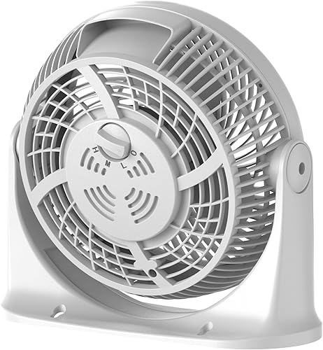 Miniatura 9 de Comfort Zone Ventilador circulador de aire de mesa de alta velocidad de 11 pulgadas, ventilador personal silencioso con 3 velocidades e inclinación
