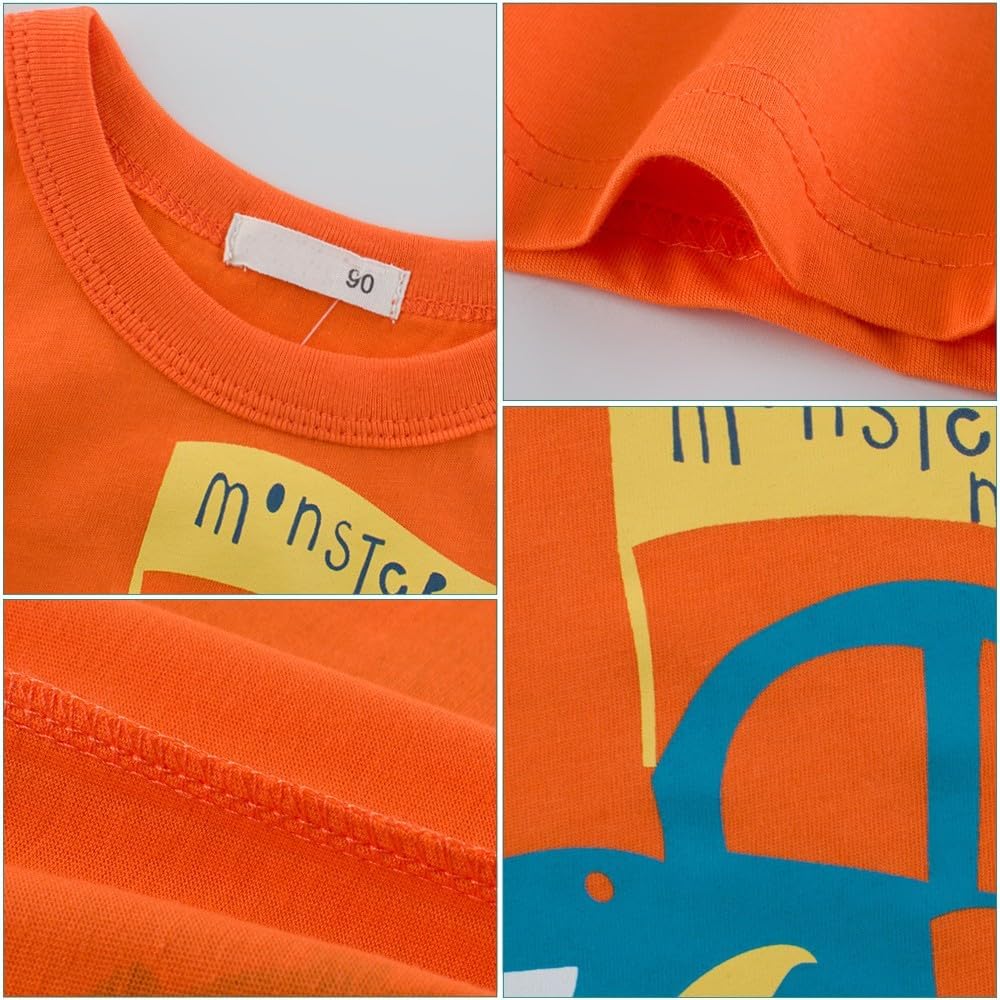 Boys' 4-Pack Excavator Short Sleeve Crewneck T-Shirts Top Tee Size 2-7 Years Toddler Boys' Value Pack Cotton T-Shirt - Image 6