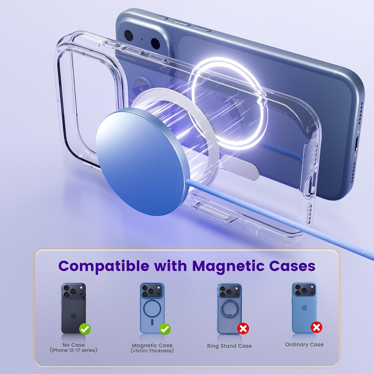 15W Wireless Charger for Apple MagSafe Charger, Magnetic Fast Charging Pad image 4