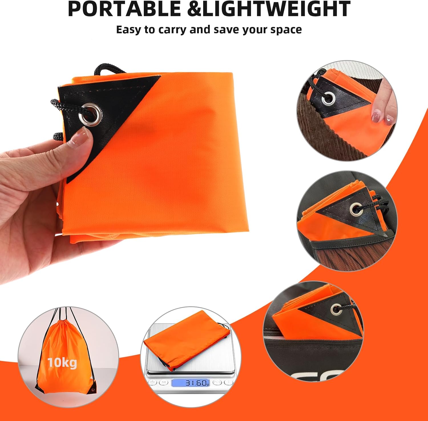 Drawstring Backpacks, 20 Pack — Ideal for Parties, Classroom Activities, Group Events & Giveaways (20, Orange) - Image 4