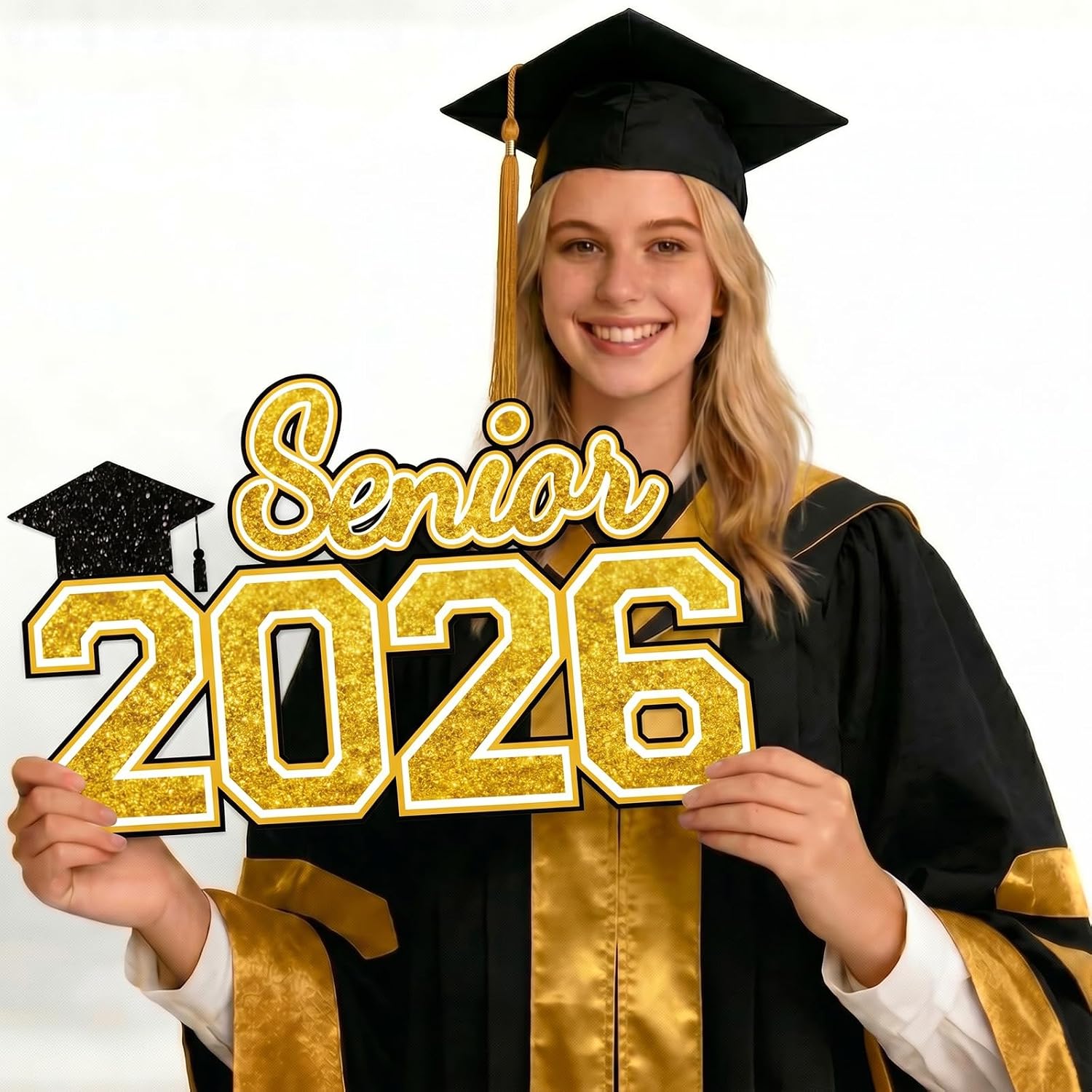 Senior 2026 Sign Wooden Graduation Decorations Gold Graduation Hanging Decor 2026 Grad Letter Sign Wooden Photo Booth Prop for Senior Night High College School Celebration Grad Party Supplies(red ♥️)