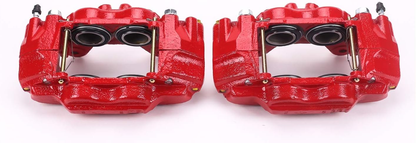 Power Stop Front S2766 Pair of High-Temp Red Powder Coated Calipers For Lexus GX470 2003-2009, Toyota 4Runner 2003-2009 [Model Specific]