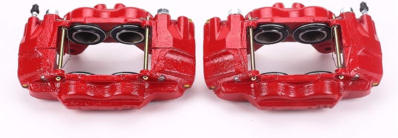 Par de pinças de freio dianteiras PowerStop vermelhas para Lexus GX470 e Toyota 4Runner – S2766
