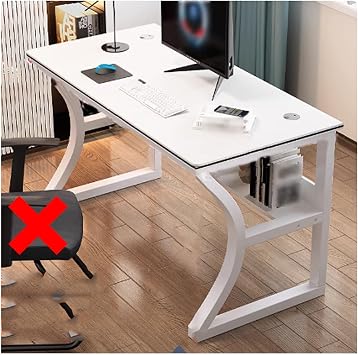 Computer Desk Gaming Desk,Ergonomic Gaming Table Corner Desk, with Storage Bedroom PC Laptop Double Desk escritorio para computadora Writing and Study, for BedroomWhite,80*50cm/31.4*19.6in