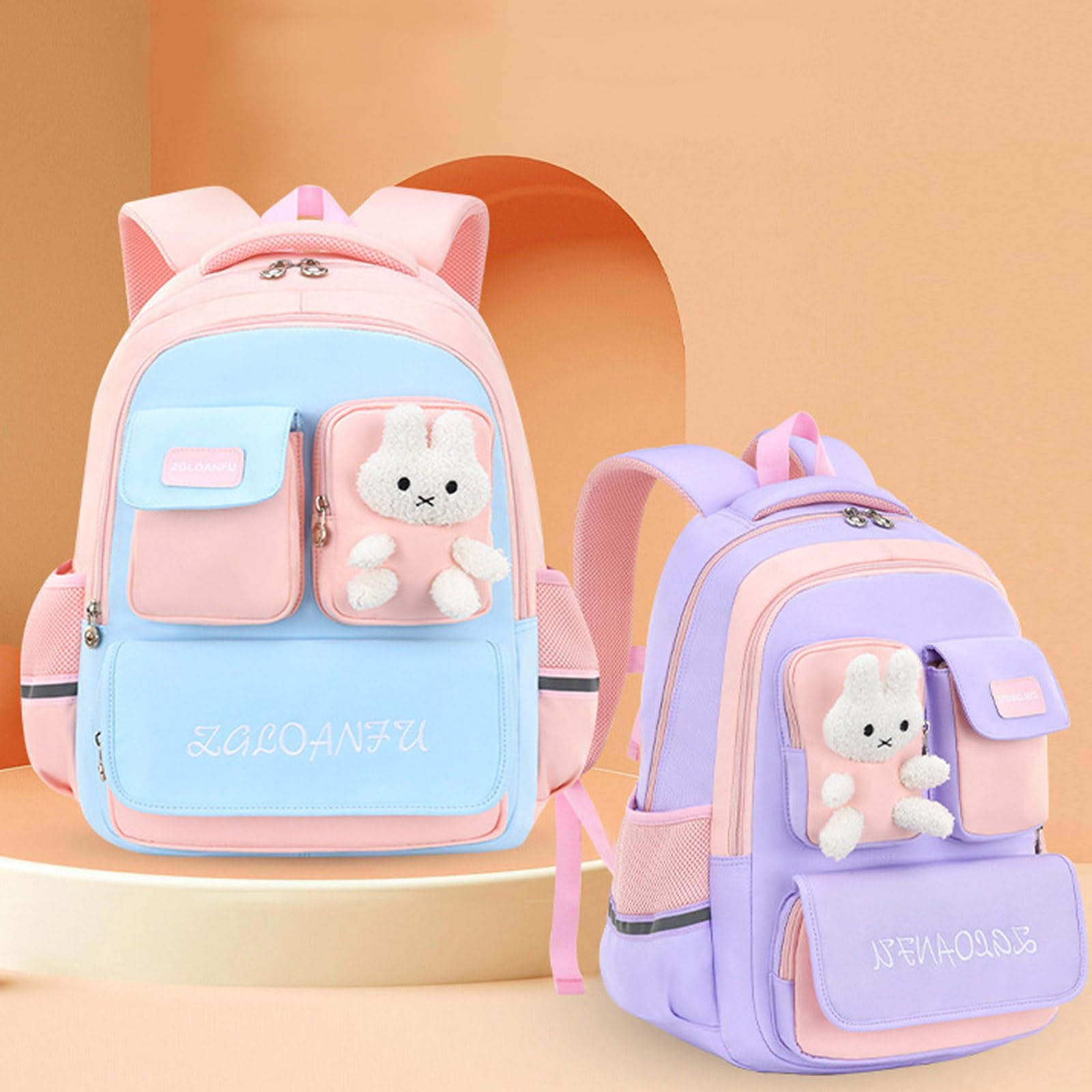 FANDARE Ultraleggero Zaino per bambini Zaini Casual per la scuola Zainetti Cartelle Elementare Zainetto Zaino Scuola con striscia riflettente per Studenti Viaggiare Attività All'aperto Zaini Viola