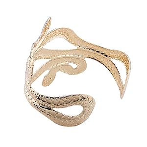 Set 6 Bracciali Da Braccio Per Donne - Spirale, Serpente, Regolabili, In Lega, Oro E Argento - Foto 9