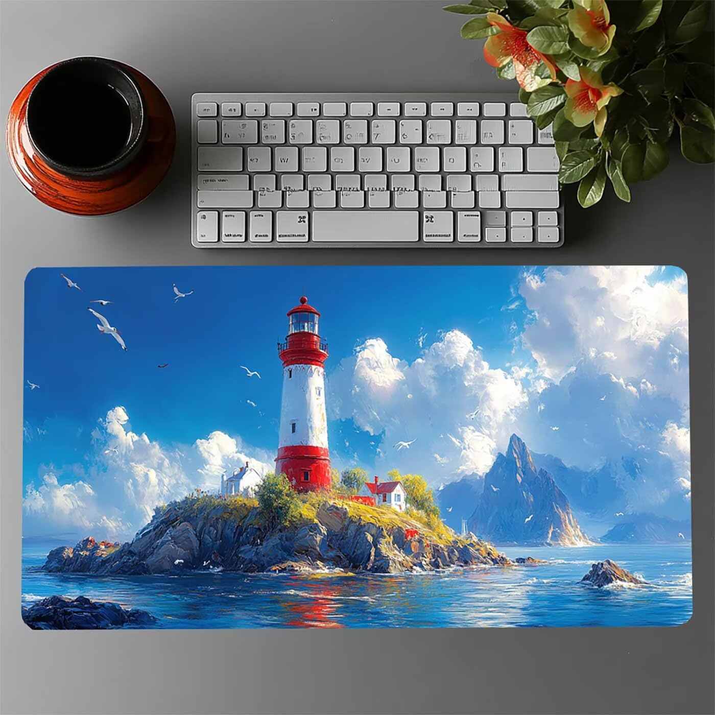 Reflektor Wodoodporna podkładka pod mysz krajobrazowa XXL 1000 x 500 x 3 mm, podkładka pod mysz do gier Poprawa precyzji i szybkości, podkładka pod mysz do biura dla graczy Bezprzewodowa klawiatura PC