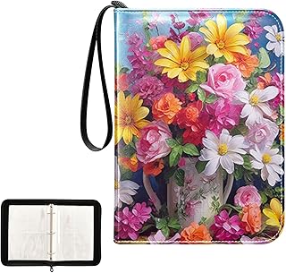 Pumpkin Fall Waterproof Trading Card Binder,400-Pocket Trading Album Display Holder,Display Case with Card Sleeves Set for Soccer Card,Gaming Cards,and Other TCG 2011674