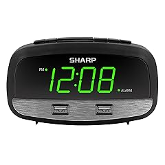 Sharp Digital Clock with Alarm and Dual USB Fast Charge Charging Ports Charge Your Phone Bedside