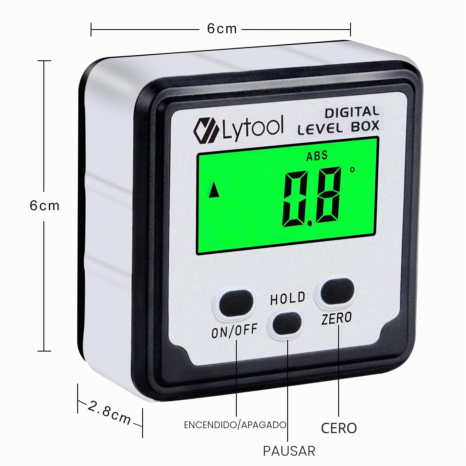 Inclinometro Digital, Lytool Buscador de Ángulo Transportador Base Medidor de Ángulos con LCD Pantalla, 0-360 ° de Nivel Digital, Base Magnética